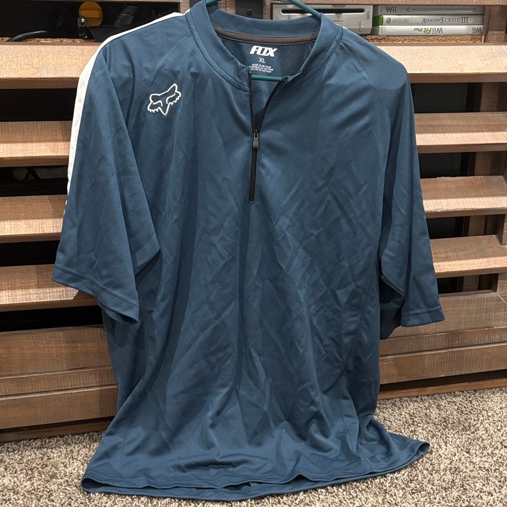 Fox Men's Navy Jersey with White Details